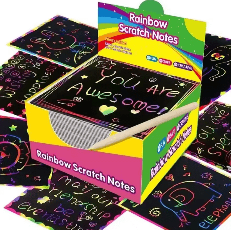 100-Sheet Magical Scratch Memo Boxes – Rainbow Scratch Mini | Inspire ...