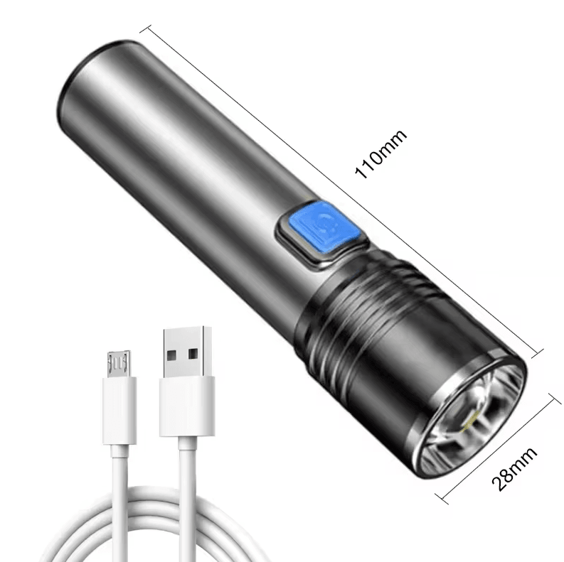 395nm UV Flashlight Blacklight - Zoomable USB Rechargeable Ultraviolet Inspection Light
