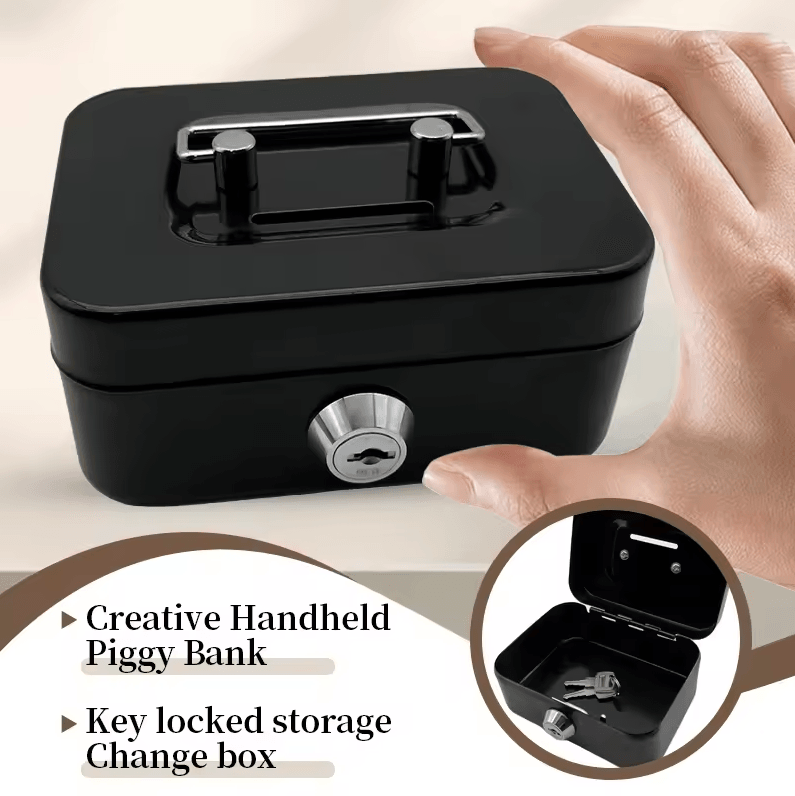 Portable Lockable Cash Box | Creative Money Safe Box with Ke | Inspire ...