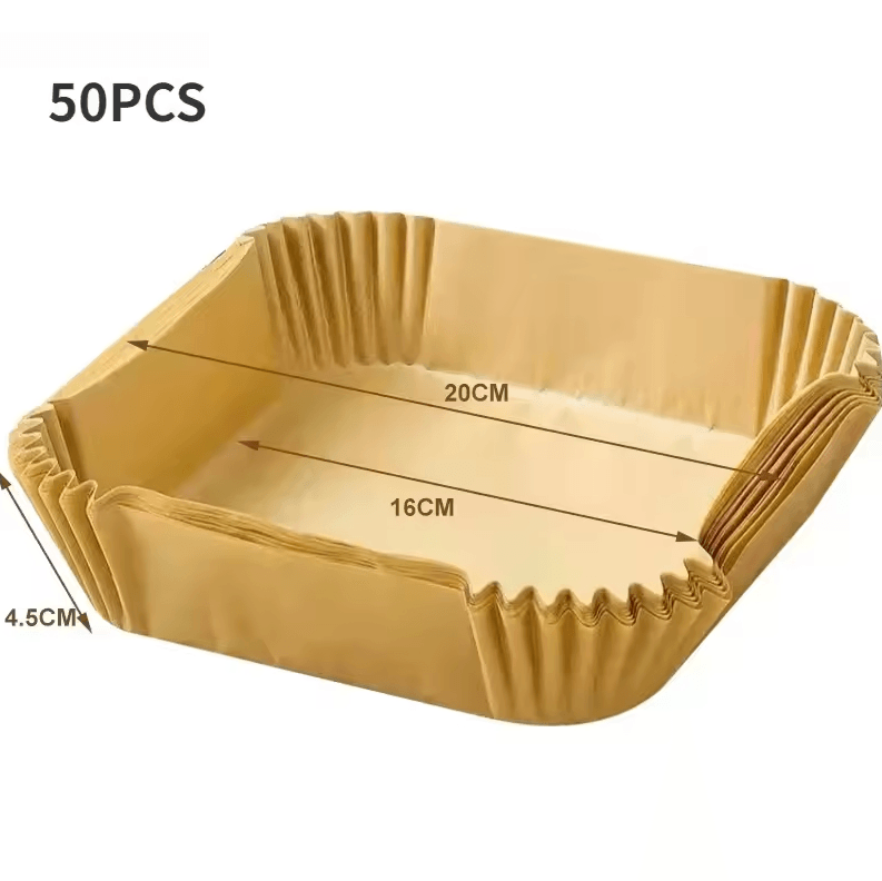 Air Fryer Disposable Liners | Non-Stick Parchment Paper for Baking, Roasting & Microwave (50/100 Pcs)