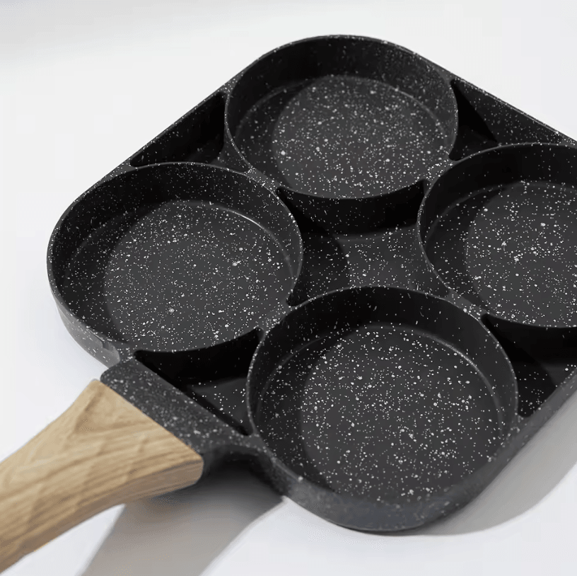 Medical Stone Non-Stick Four-Hole Omelette Pan for Breakfast Egg and Burger