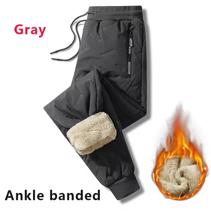 Mens Winter Fleece Sweatpants – Plush Thermal Plush Mens Pants with Waterproof & Windproof Protection