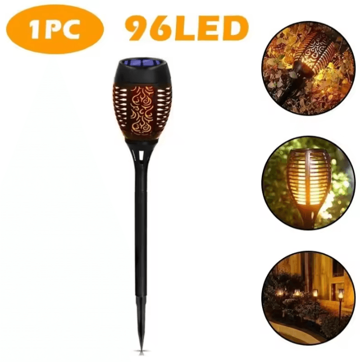 12LED Solar Flame Torch Lights – Waterproof Flickering Garden & Pathway Outdoor Solar Lamps