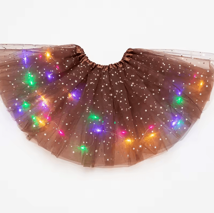 LED Glowing Light Kids Tutu Skirt – Princess Light-Up Dance Miniskirt for Weddings & Parties