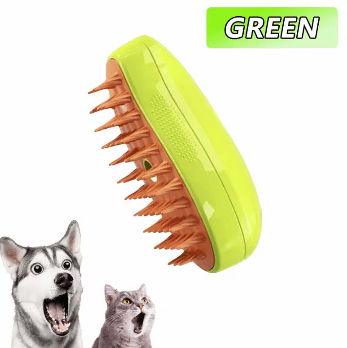 Electric 3-in-1 Pet Steam Brush – Steam Sprayer, Massage Comb & Shedding Grooming Tool for Dogs & Cats