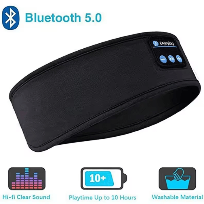 Wireless Bluetooth Headband Earphones – USB Rechargeable Sports & Sleep Headphones with Music & Comfort
