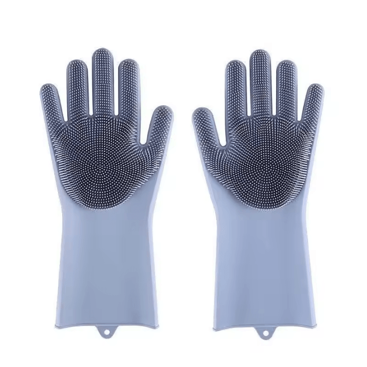 Silicone Pet Grooming Cleaning Gloves – Dog & Cat Bathing Gloves with Silicone Hair Removal Glove Massage & Shampoo Scru