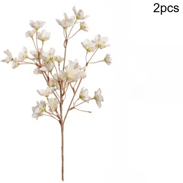 2Pcs Artificial Cherry Blossom Branches – Faux Flower Bouquet Decor for Spring, Wedding, Bedroom & Garden Centerpieces