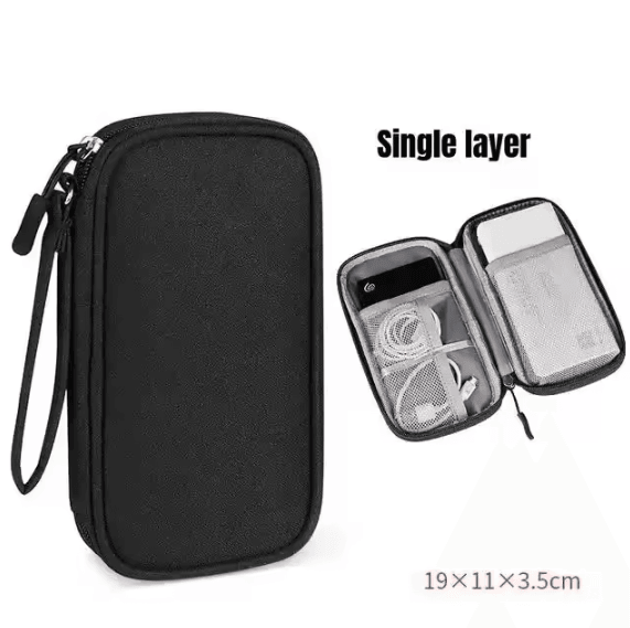 Digital Accessories Organizer Bag Single/Double Layer Portable Cable Storage Pouch For Tech Accessories