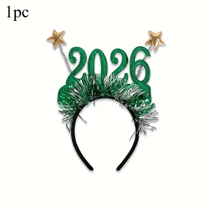 Christmas Headband Accessory Striped Glitter Hair Hoop in Red, Green and Golden for Festive Party and Holiday Costume