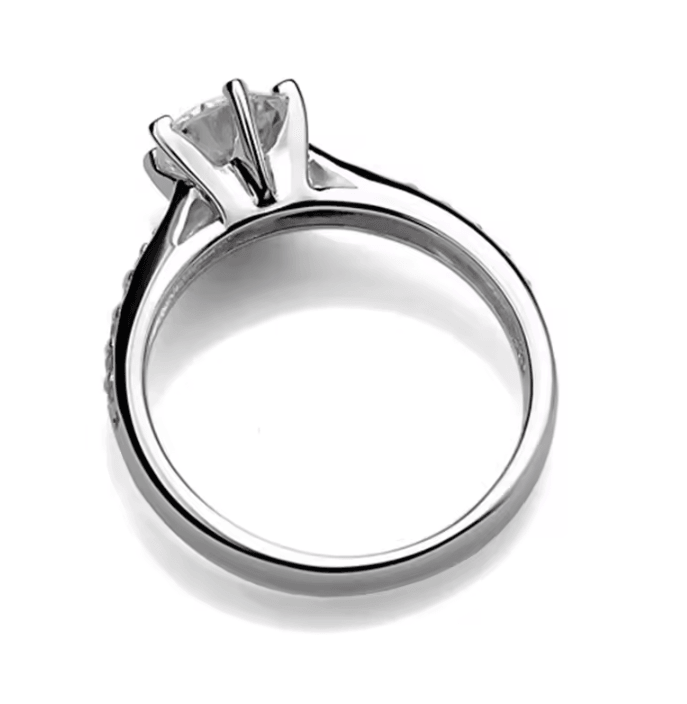Luxury 925 sterling silver ring Classic Six-Claw Diamond Imitation Jewelry Ring for Women