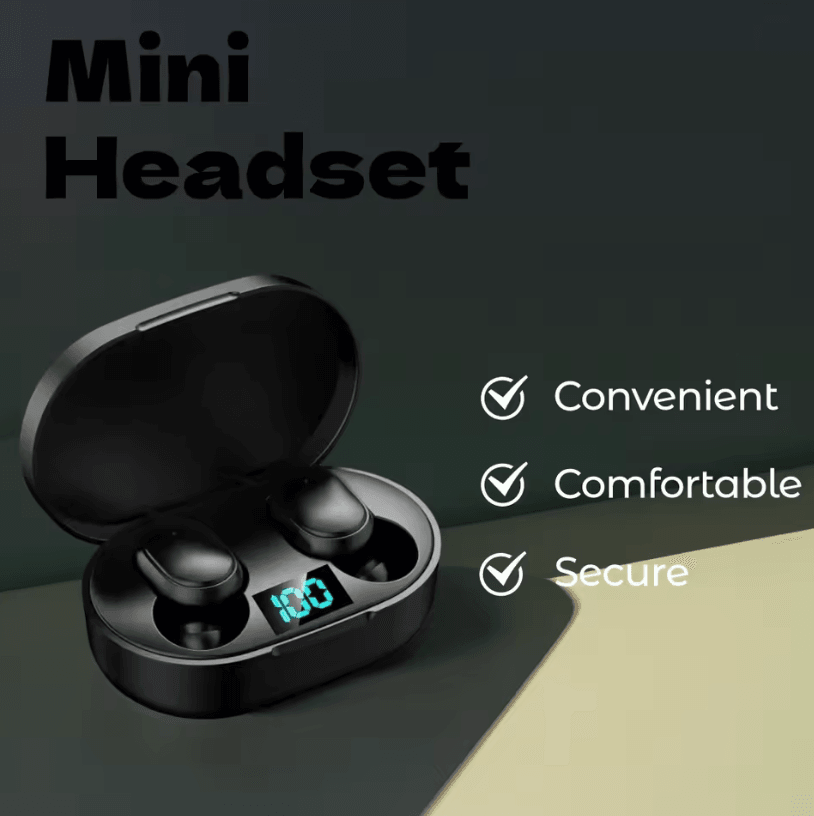 E6S Wireless Bluetooth Earphones – TWS Noise Cancelling Earbuds with Mic for Sport and Everyday Use