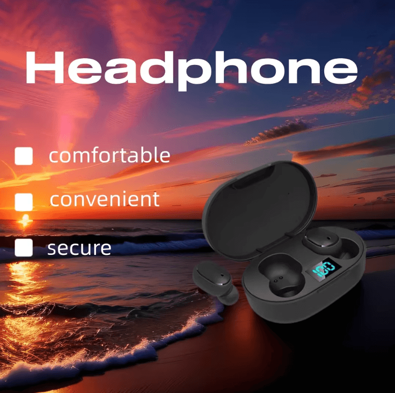 E6S Wireless Bluetooth Earphones - TWS Noise Cancelling Sport Earbuds with Mic