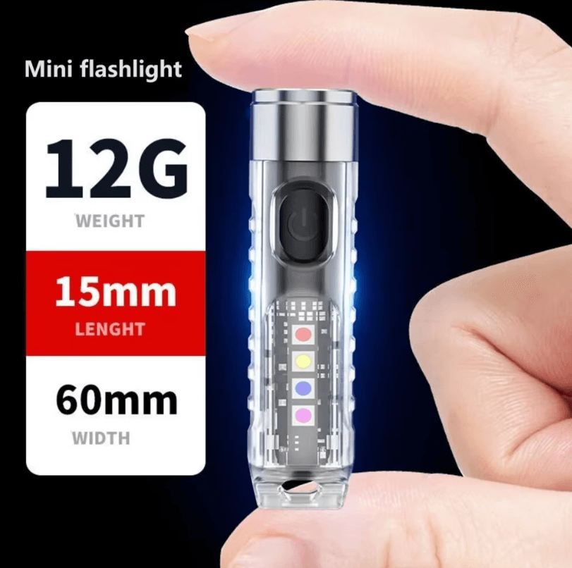 Rechargeable Mini Keychain Flashlight with 10 Modes and Magnetic Base for Camping and Outdoor Use