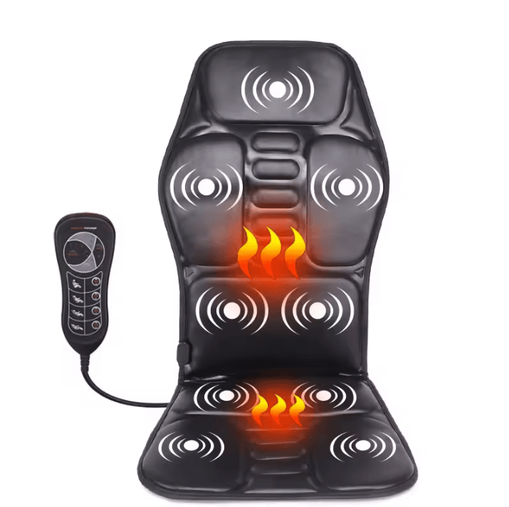 KLASVSA Electric Back Massager Cushion – Heated Vibrator Massage Pad with EU Plug for Car, Home, and Office