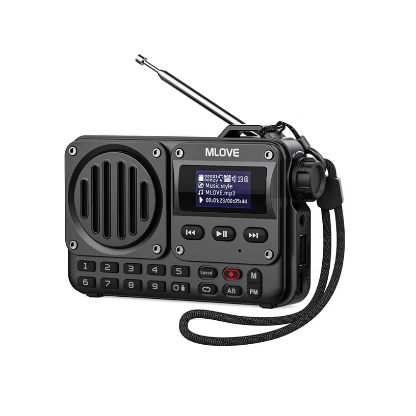 MLOVE BV800 Super-Portable Bluetooth Speaker - FM Radio and MP3 Player with LCD Display