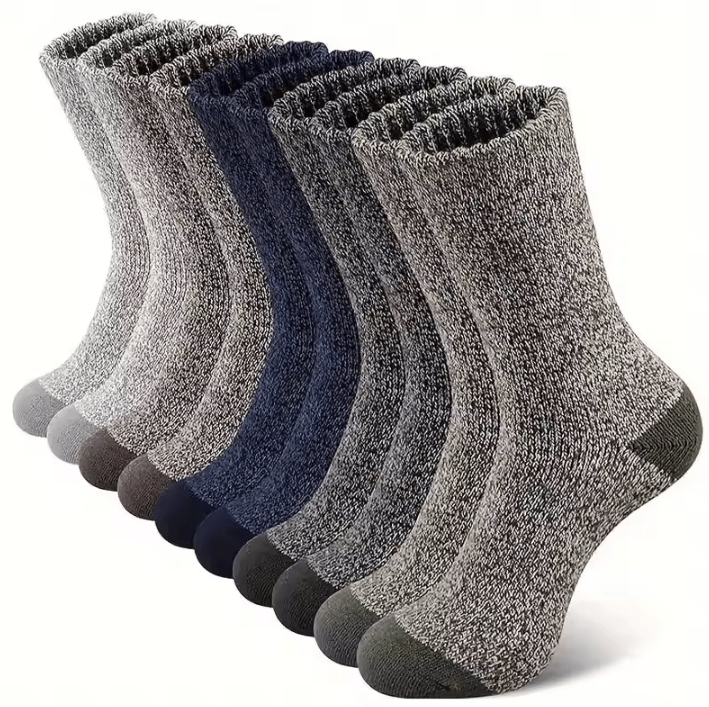 5 Pairs Mens Merino Wool Socks – Super Thick Thermal Hiking Socks for Cold Weather (US Size 6.5–11.5)