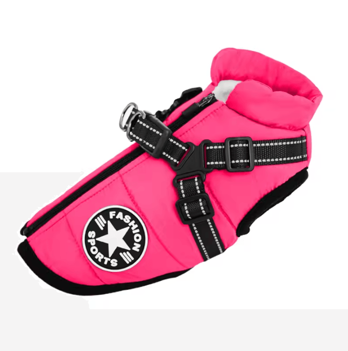 Waterproof Large Dog Jacket with Harness – Winter Padded Big Dog Coat for Outdoor Adventures