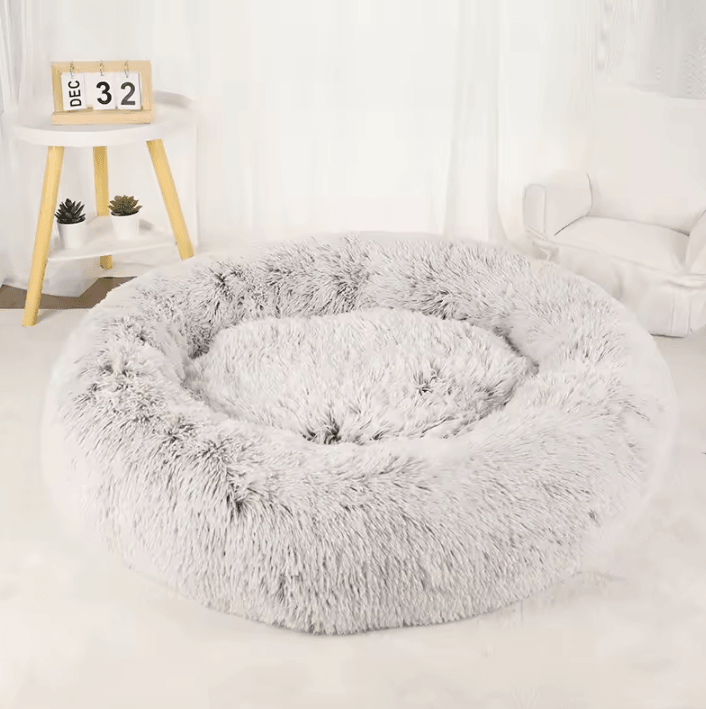 Large Dog Donut Bed – Plush Round Basket Bed for Dogs and Small Pets