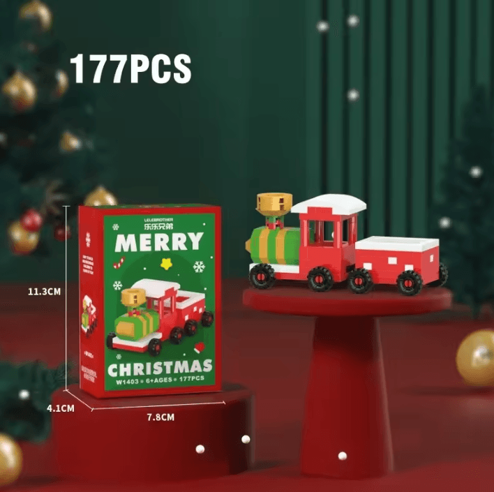 Christmas Building Block Series – Santa Claus & Reindeer Brick Set for Holiday Fun