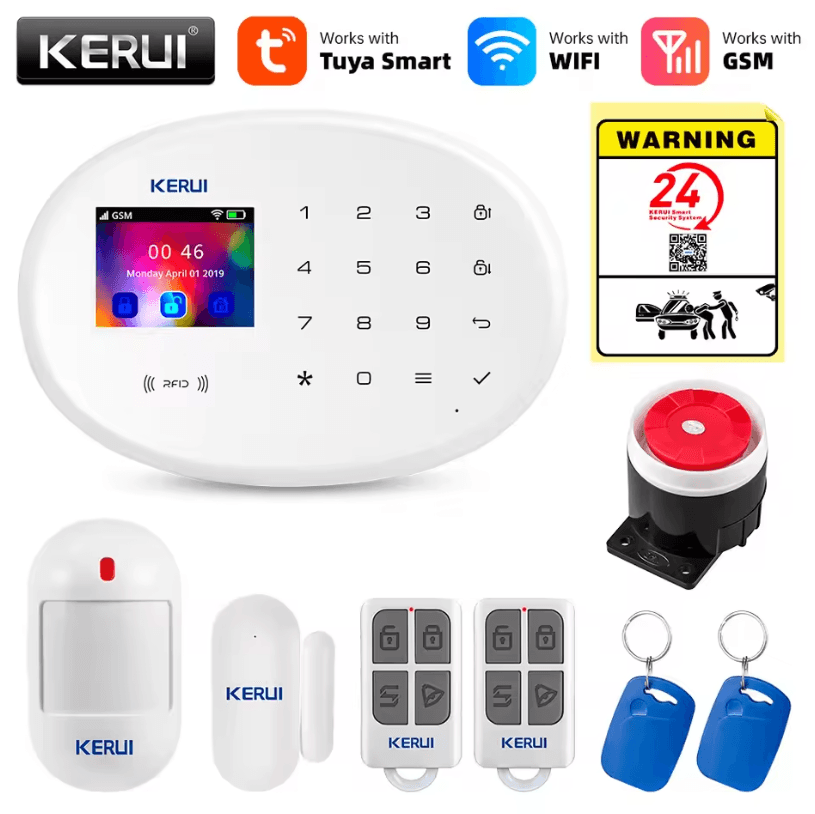 Home Alarm System – KERUI 433MHz WiFi GSM Wireless Security Kit with Motion Sensor