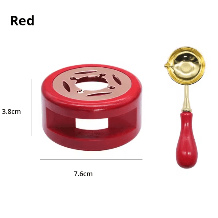Wax Melting Furnace Set with Spoon & Metal Sheet – Lacquer Seal Furnace for Stamping, Hollow Circle Tool Kit