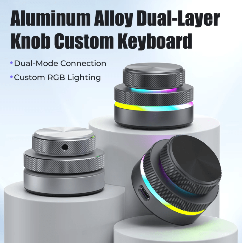 Dual-Layer Wireless Custom Keyboard with RGB Knob – Volume & | Inspire ...
