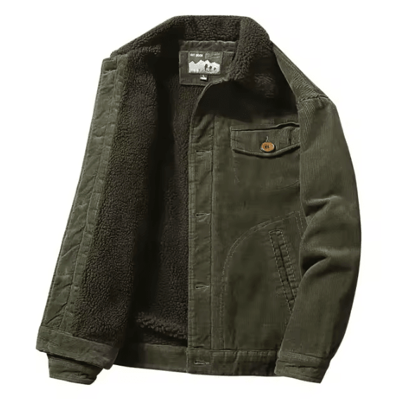 Korean Fashion Mens Winter Jacket – Warm Casual Parka with Plush Velvet & Corduroy
