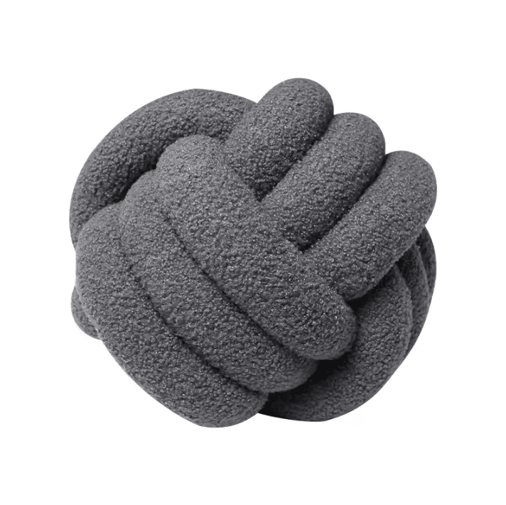 CozyKnot Woven Ball Cushion with Backrest – Plush Round Decorative Pillow for Sofa & Bed