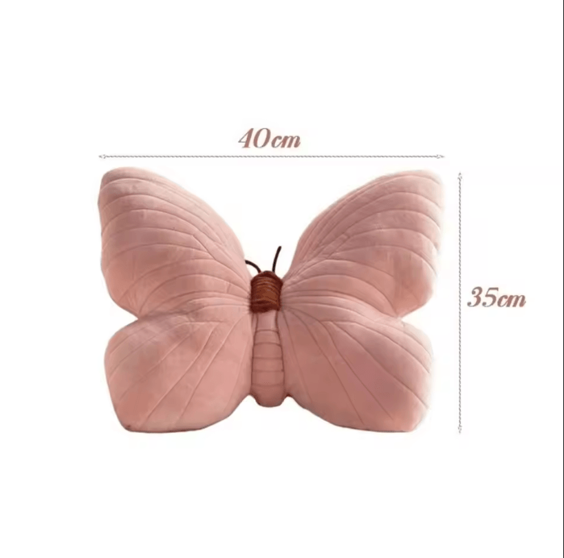 FlutterSoft Plush Butterfly Cushion Pillow - Cute Pink Throw Pillow for Bedroom & Sofa Decor