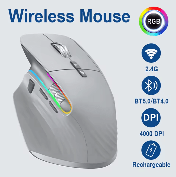 Multi-Device Wireless Mouse Bluetooth 5.0 & 3.0 Mouse 2.4G W | Inspire ...