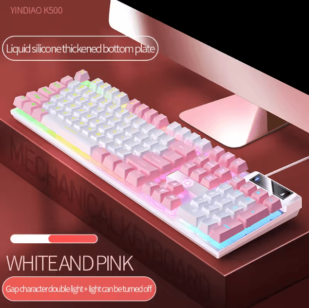 EliteStrike 104-Key Wired Backlit Gaming Keyboard – Mechanical-Feel RGB Color Matching for PC & Laptop