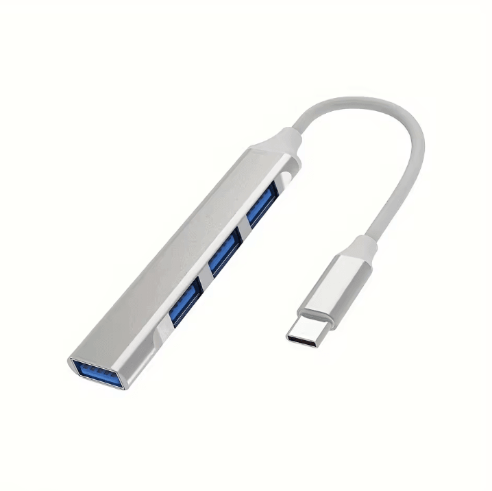 UltraPort 4-Port USB-C Hub Adapter - High-Speed Splitter & OTG Docking Station for MacBook & Laptops