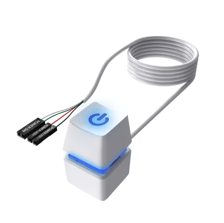TEUCER KG-1 – 2m External Start Power On/Off Button & Extension Cable for PC (Motherboard Power Switch)