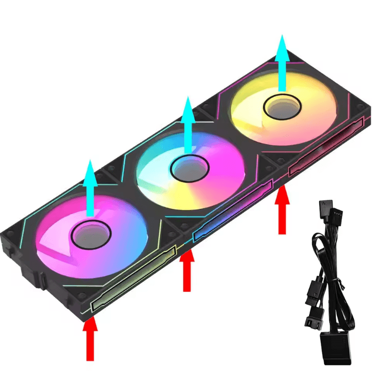 JUMPEAK MX120 360 mm ARGB Cooling Fan Kit - Modular Wireless Splicing PC Case Fans with Infinite Mirror Effect