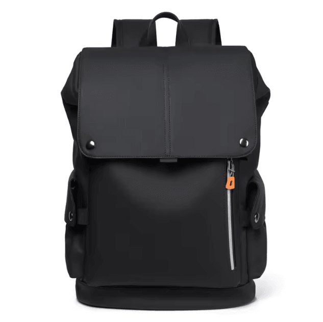 UrbanPro PU Leather Waterproof Laptop Backpack – Large USB Charging Computer Bag for Men