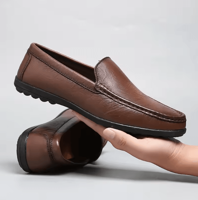 Genuine Leather Men Casual Loafers Comfortable Breathable Slip On Driving Shoes