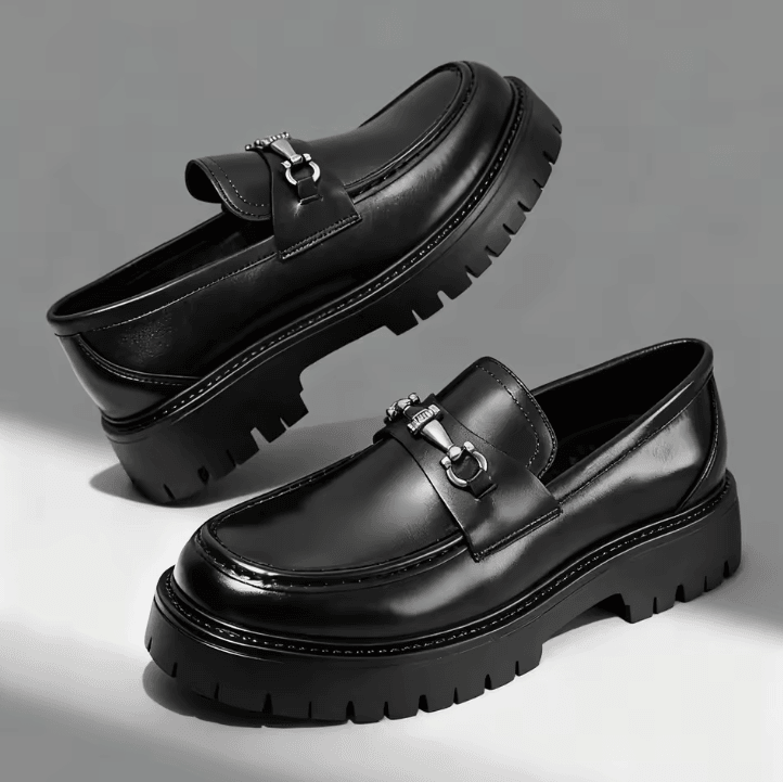 Men Classic Thick Sole Penny Loafers Comfortable Slip On Business and Dress Shoes