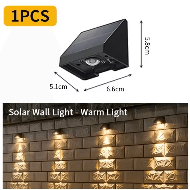 Solar Garden Lights Outdoor Solar Fence Lights Waterproof LED Wall Lamp for Patio Balcony House