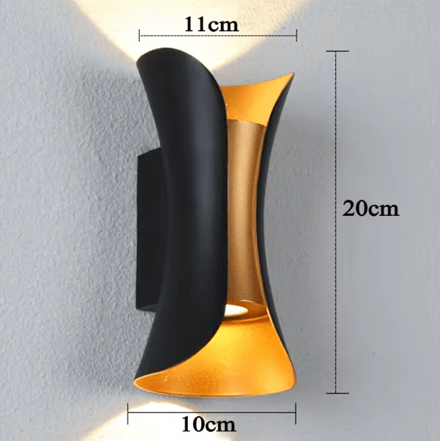 Outdoor Wall Lights Waterproof LED Aluminum Up and Down Wall Lamp Warm White 3000K for Porch Courtyard Garden