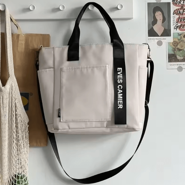 Casual Large Capacity Waterproof Tote Shoulder Bag Nylon Canvas Handbag