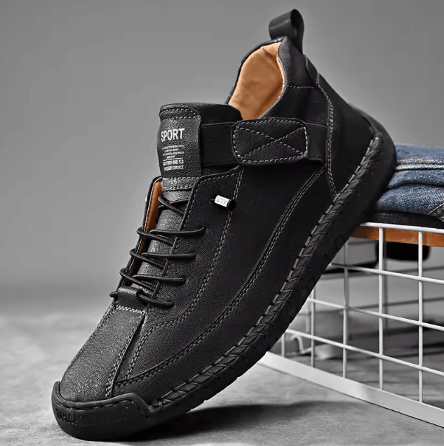 Mens Genuine Leather Handmade Casual Slip On Loafers Breathable Flats Plus Size