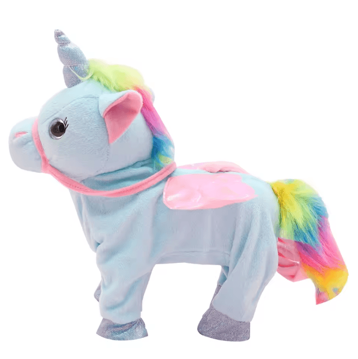 Cute Plush Electric Walking Talking Unicorn Alpaca Musical Toy for Kids 35cm