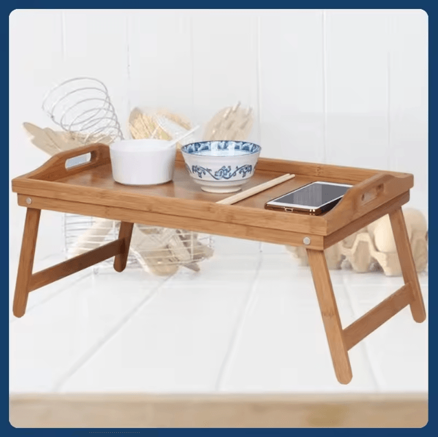 Foldable Bed Tray Table with Multi-Angle Laptop Stand Adjustable Tatami Style Desk for Bedroom and Bay Window
