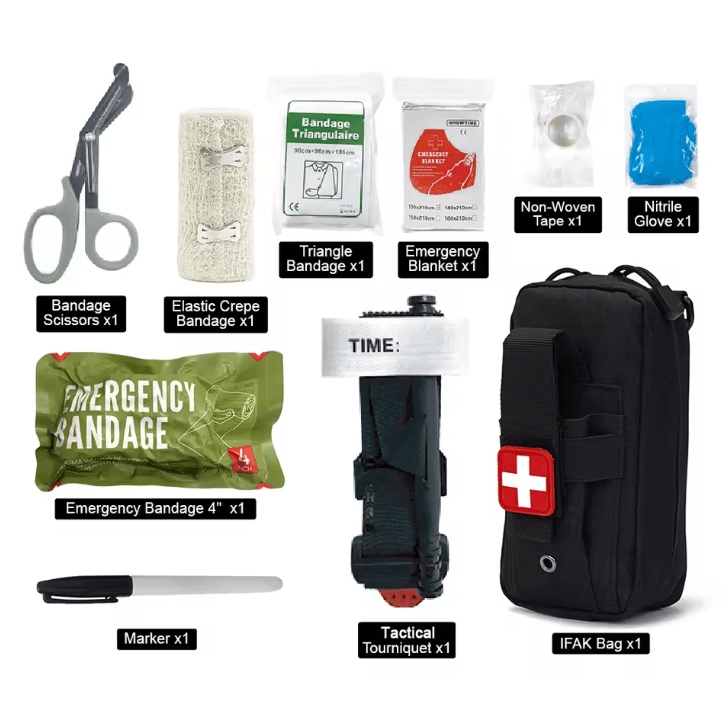 10-Piece IFAK Tactical Molle Pouch First Aid Kit – Portable Survival Medical Set for Outdoor, Camping & Hiking