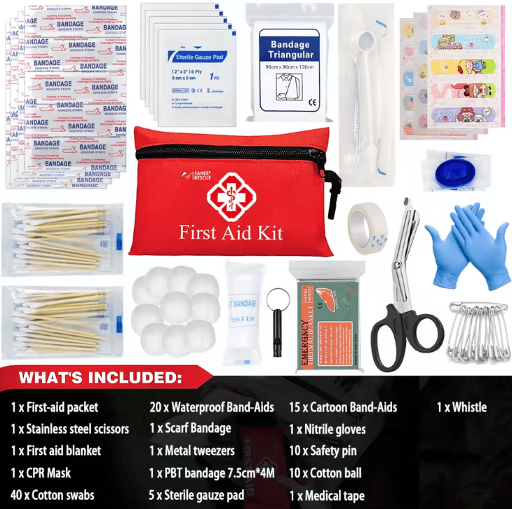 110-Piece Waterproof First Aid Kit - Compact Trauma Medical Kit for Home, Travel & Outdoor Emergencies