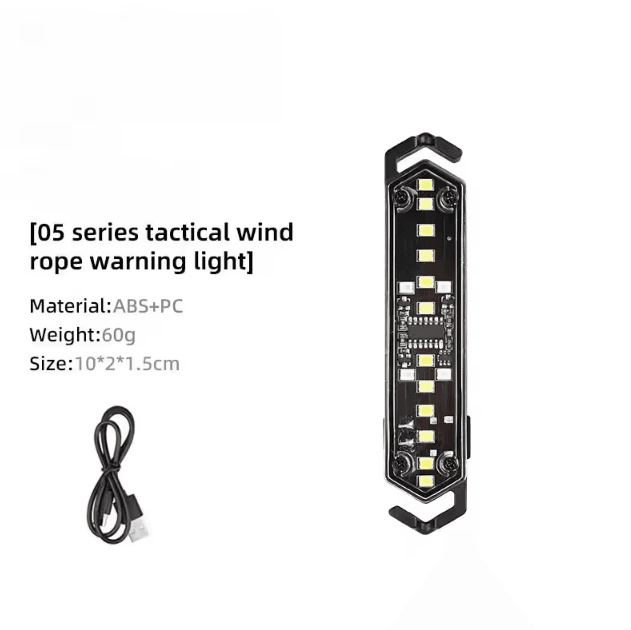 Portable Rechargeable Wind Rope Warning Light – LED Camping Ambient Safety Light