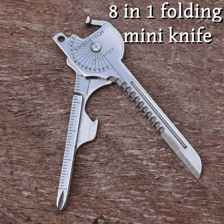 8 in 1 Survival Multi Tool Keychain Compact Outdoor Multitool Pliers with Folding Screwdriver Bottle Opener for Camping