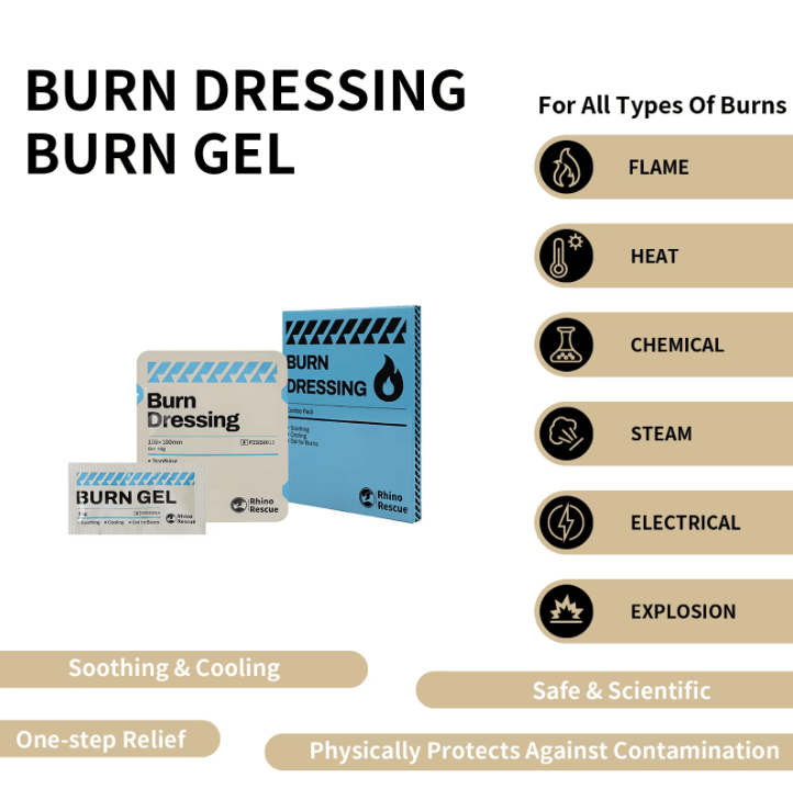 1Piece Rhino Rescue Burn Gel First Aid Kit 69g Portable Emergency Burn Gel Packets for Camping Hiking Travel Safety
