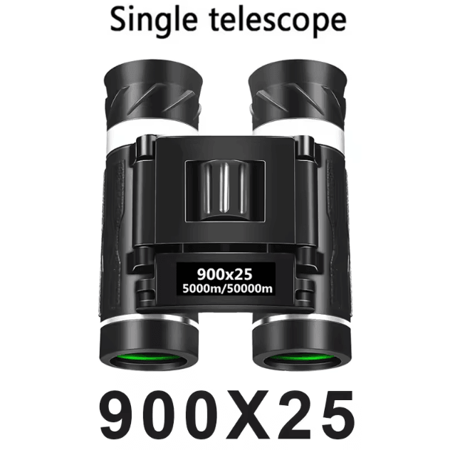 900x25 HD Zoom Binoculars Portable BAK4 Prism Binoculars Folding Long Range Outdoor Telescope for Camping Hunting Travel